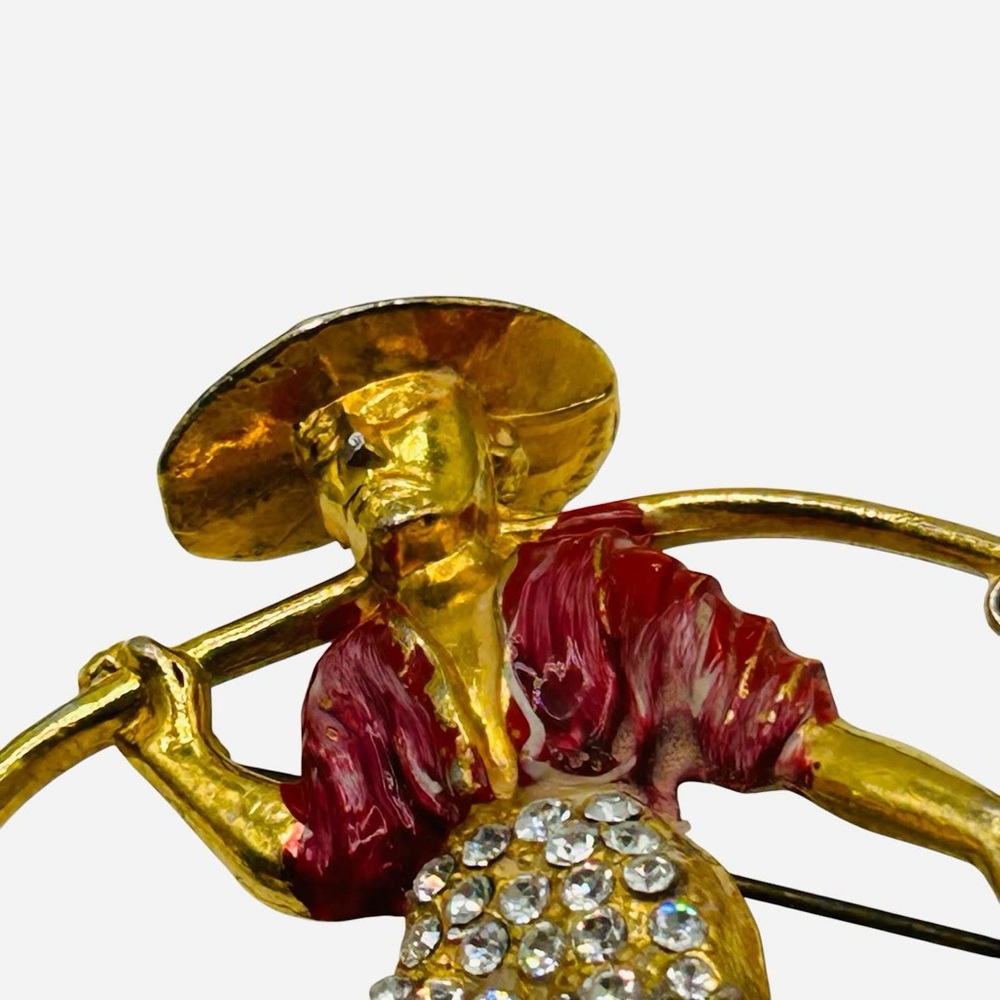 Vintage Rice-Weiner 1940’s Chinese Water Carrier Brooch - Picture 2 of 6